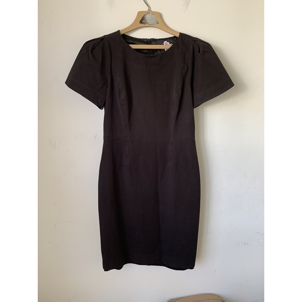J Crew Women Dress 6 Black Career Office Corporate Workwear Minimal Sheath
